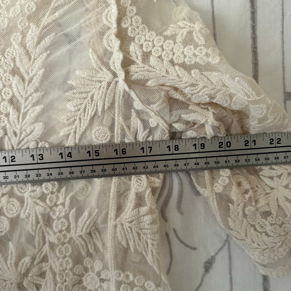 Sheer Embroidered Lace Boho Fairy Top - Picture 2 of 4